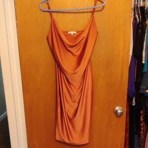 Iris Elegant Rust Backless Dress